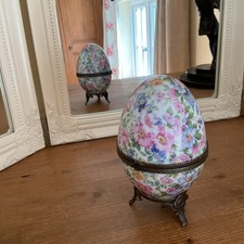 Past Times Porcelain Egg Trinket Box