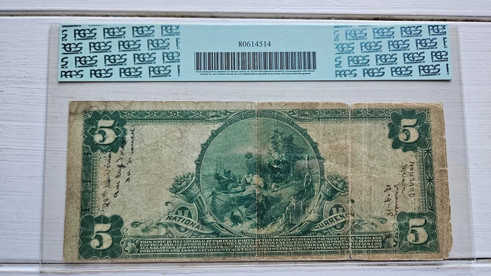 1902 PB $5.00 Citizens National Bank of Marietta Ohio OH Ch 4164 PCGS 12 - Image 2 of 2