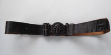 Vintage Boy Scouts 1950s Be Prepared Leather Belt & Metal Buckle Waist up to 28"