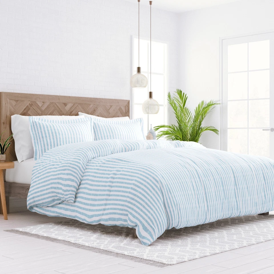 3PC Duvet Cover Set Rugged Stripes with Matching Shams By Kaycie Gray Fashion - Image 3 of 4