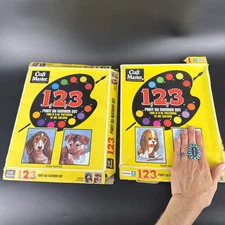 Vtg 1975 CRAFT MASTER PAINT BY NUMBER  8 x 10" PUPPIES 10252 KIT & 1 Sad Face