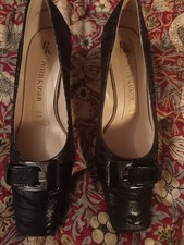 Peter Kaiser Women's Court Shoe Size 4 Black Nubuck Leather New