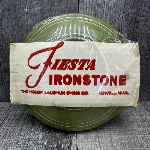 VTG New Fiestaware Turf Green Saucer Fiesta Set of 2 Ironstone Homer Laughlin