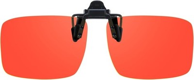 Trysee Rectangular Clip-On Flip-Up Blue Light Blocking Glasses for C01 Orange 