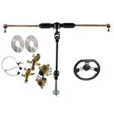 Complete Go Kart Steering & Hydraulic Brake Kit | 10.6" Wheel Rack & Pinion