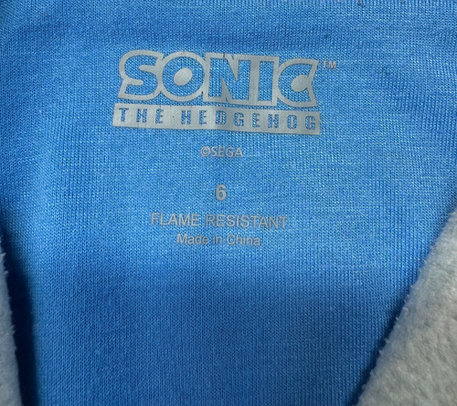 Sonic the Hedgehog Pajama Set Boy's 6 Gray Top & Bottoms Sega Polyester FR - Picture 6 of 15