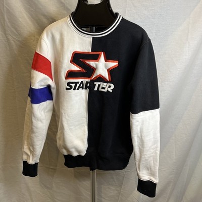 STARTER Black Label Sweater Unisex Size Medium Black White Red Blue VTG