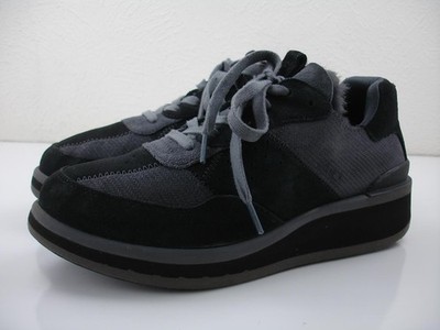 Women's 10 M Deckers X Lab Ko-Z 1118802 Black Gray Sheepskin Shearling Fur Shoes