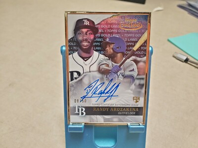 TOPPS GOLD LABEL AUTO RANDY AROZARENA /50 RAYS FRAMED BLUE 2020