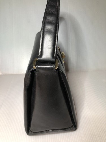 1950’s Vintage Gucci Glossy Black Leather Kelly Bag 10" L x 7”H x 4.5”W - Picture 4 of 11