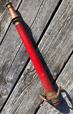 Antique Solid Brass 30  Fire Hose Nozzle Playpipe Firefighting Newburyport MA