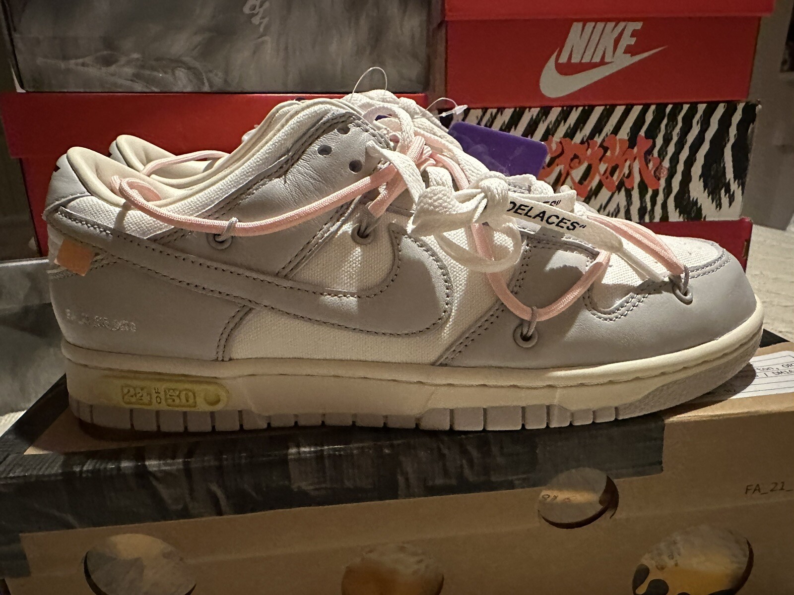 OFF WHITE X NIKE Nike Dunk Low x Off White lotto 24 di 50 2021 uk 7 5