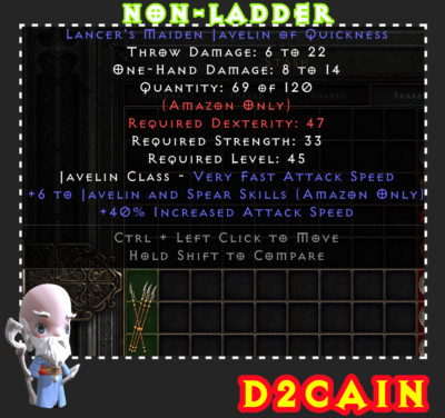 Diablo 2 D2R SC N-Ladder 6 Javelin Skill+40IAS Javelin PC/SWITCH/PS