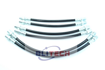 STAINLESS STEEL BRAKE LINE HOSE FIT 1984-91 BMW 3 SERIES 325i E30 BRAIDED BLACK