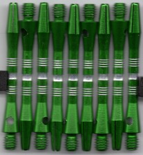 1.75in. 2ba Green/Silver Aluminum Dart Shafts: 1 Set Per Order