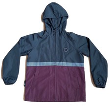 Vissla Boys Youth Kids Sz M Lightweight Jacket Coat Hooded Lined Pockets Gray