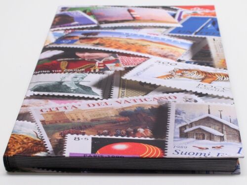 32 Page World Stamp Stock Book Black Pages Double Glassine Interleaves 9 Strips - Picture 2 of 8