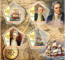 Stamps . James Cook Ships 8 sheets perforated NEW 2024 year