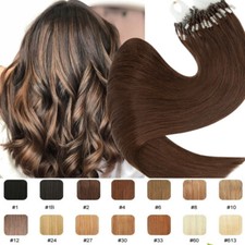 THICK 1 Gram Micro Loop Tips Ring Beads Remy Human Hair Extensions Full Head ASP