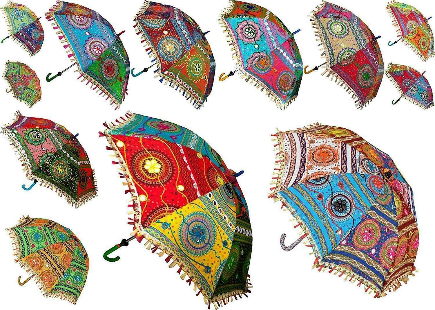 20-Piece Wholesale Indian Wedding Cotton Umbrella Sun Shade Parasol Decor Lot