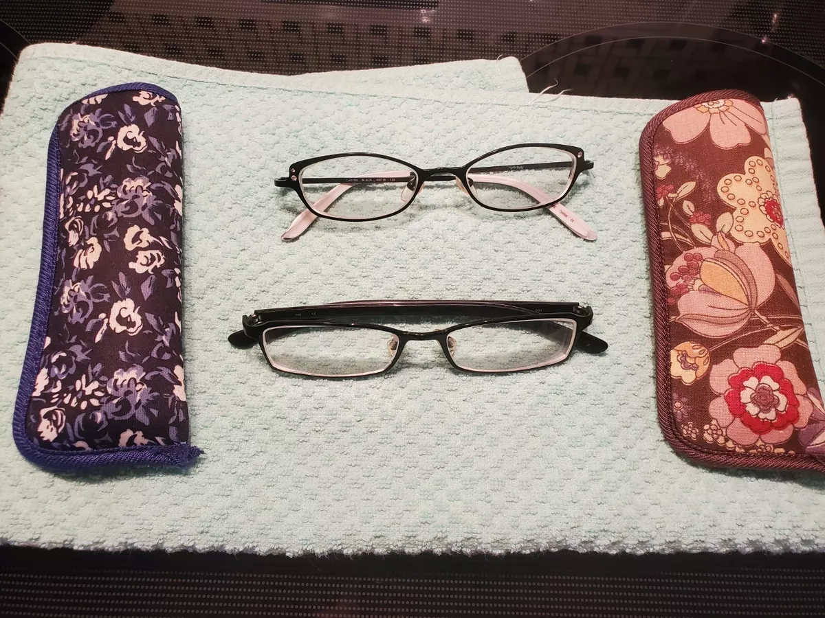 Lot of 2 Womens Glasses Frames Black White Calvin Klein Cynthia