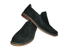 Clarks Women's Loafers sz 8M Black Suede Somerset Cabaret Slip On Block Heel EC