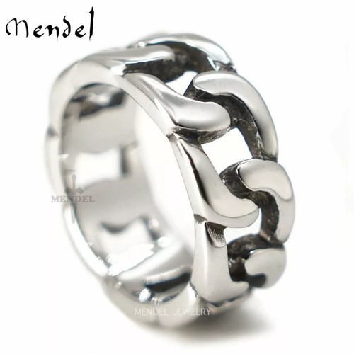 MENDEL Anello Uomo Biker Miami Maglia Cubana per Uomo Acciaio Inox Misura 7-15 - Foto 6 di 7