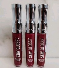 Lot of 3 Rimmel Stay Glossy Lip Gloss 400 Berry Bad 6 Hour Shine Sealed New