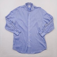 Peter Millar Shirt Mens 16 Blue Button Front Ultralightweight Office Dress