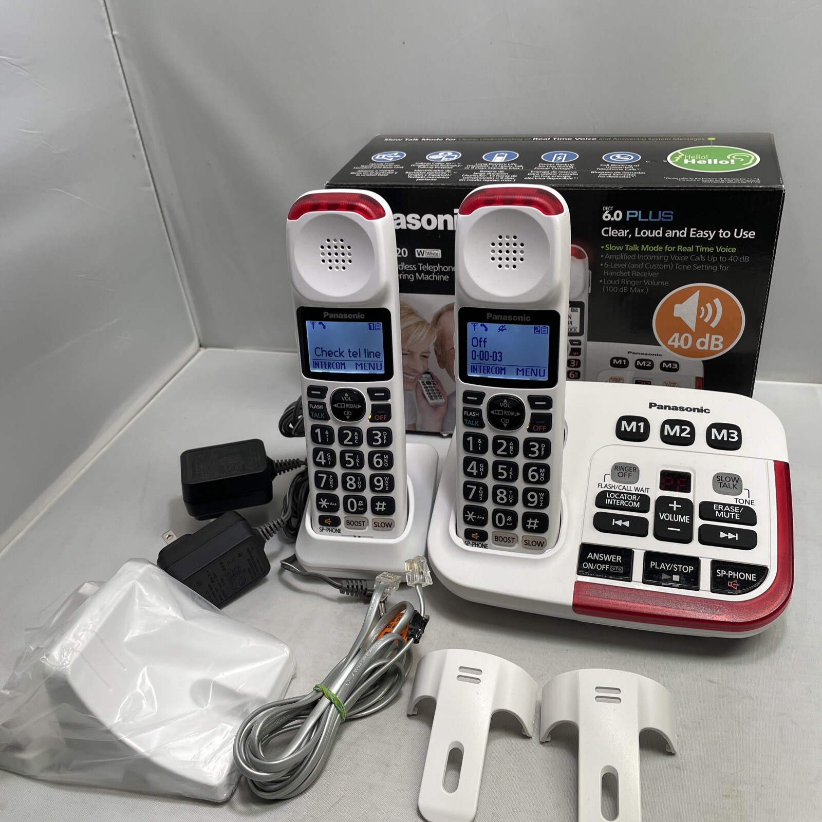 Panasonic KXTGM420W & KXTGMA44W 2Handsets Amplified Cordless Phones