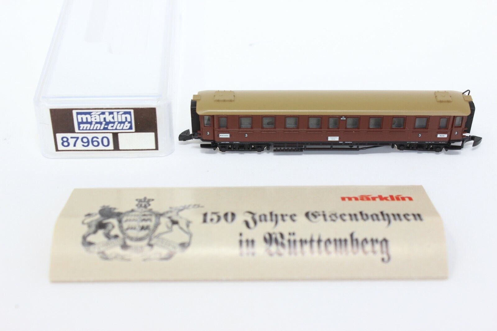Z Scale Marklin 87960 3rd Class Württemberg Express Passenger Car LNIB Świetne oferty, klasyka