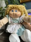 Vintage 1982 Cabbage Patch Girl Doll Blonde Pigtails Red White Blue Dress Shoes