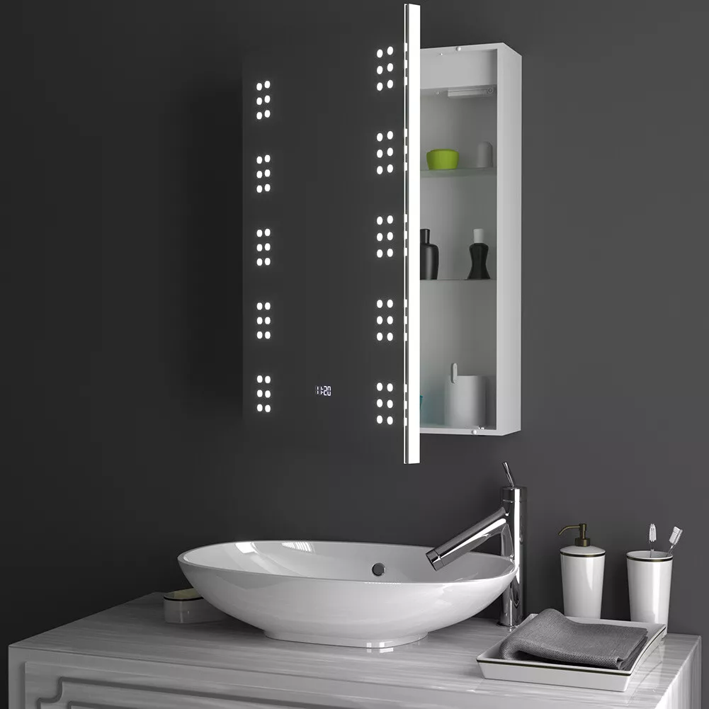 Mains powered bathroom mirror deals