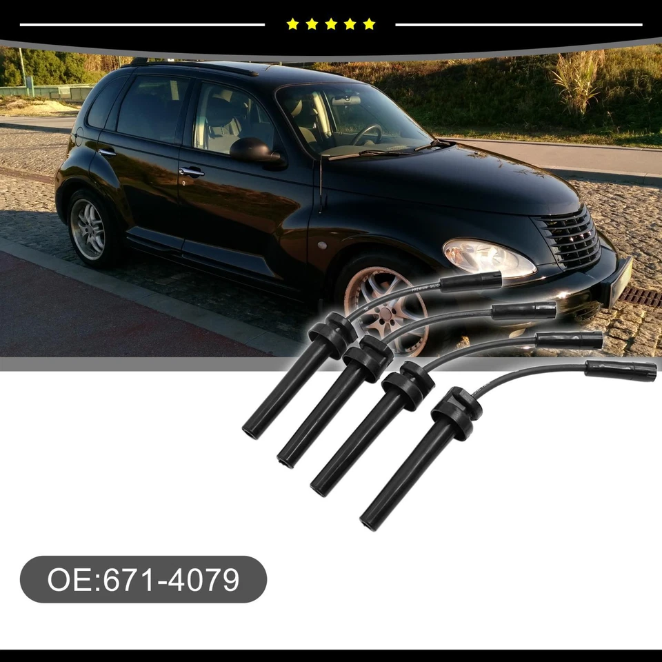 Lote de 4 cables de encendido de bujía de motor aptos para Chrysler PT Cruiser 671-4079 Foto 2 de 4