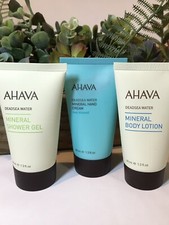 3x AHAVA DeadSea Water Mineral Shower Gel.Hand Body Lotion.Travel Sizes 1.3oz