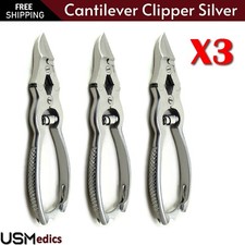 Heavy Thick Nail Cantilever Clipper Cutter Silver Manicure Podiatry Clippers X3