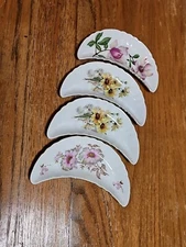Lot Of 4 MITTERTEICH Bavaria  PORCELAIN TRINKET Dish Germany RIM GOLD Crescent