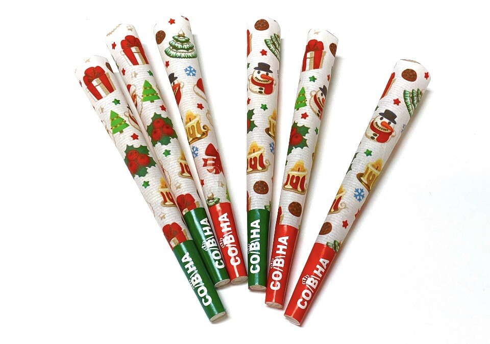 Vintage Christmas Pre-Rolled Cone Wrappers 6-Pack for Festive Smoking
