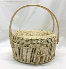 Craft Made Round Woven Basket Box Hand Purse