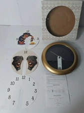 3 In 1 Changeable Cock Face Rottweiler Wall Clock Dog 