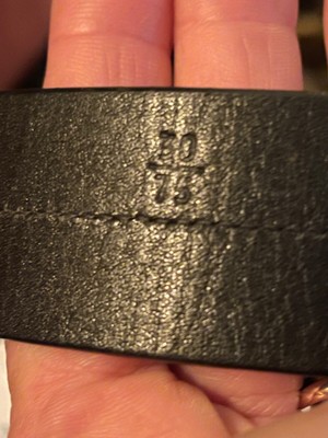 PRADA Vintage Military Buckle Black Leather 30/75 w center seam PRADA Unisex Black Leather Belt 30in/75cm Military Style  main image 2