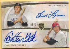 Carlton Fisk & Fred Lynn dual Auto 2014 Topps Supreme Autograph 05 / 25