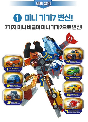 TOBOT MINI GIGA SEVEN 7 X Y Z D Taekwon K Terracle Cargo Transformer Robot Cars - Picture 5 of 6