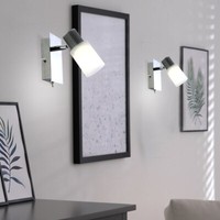 Wandleuchte Spotlampe Wandspot Led Alabaster Chrom Strahler Schwenkbar 2Er Set
