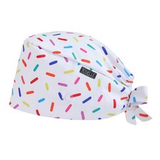 Scrub Caps Women Surgical Hat Adjustable Printed With Buttons Breathable