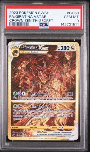 PSA 10 GEM MT Giratina VSTAR Gold Secret GG69/GG70 Pokemon Crown Zenith GG