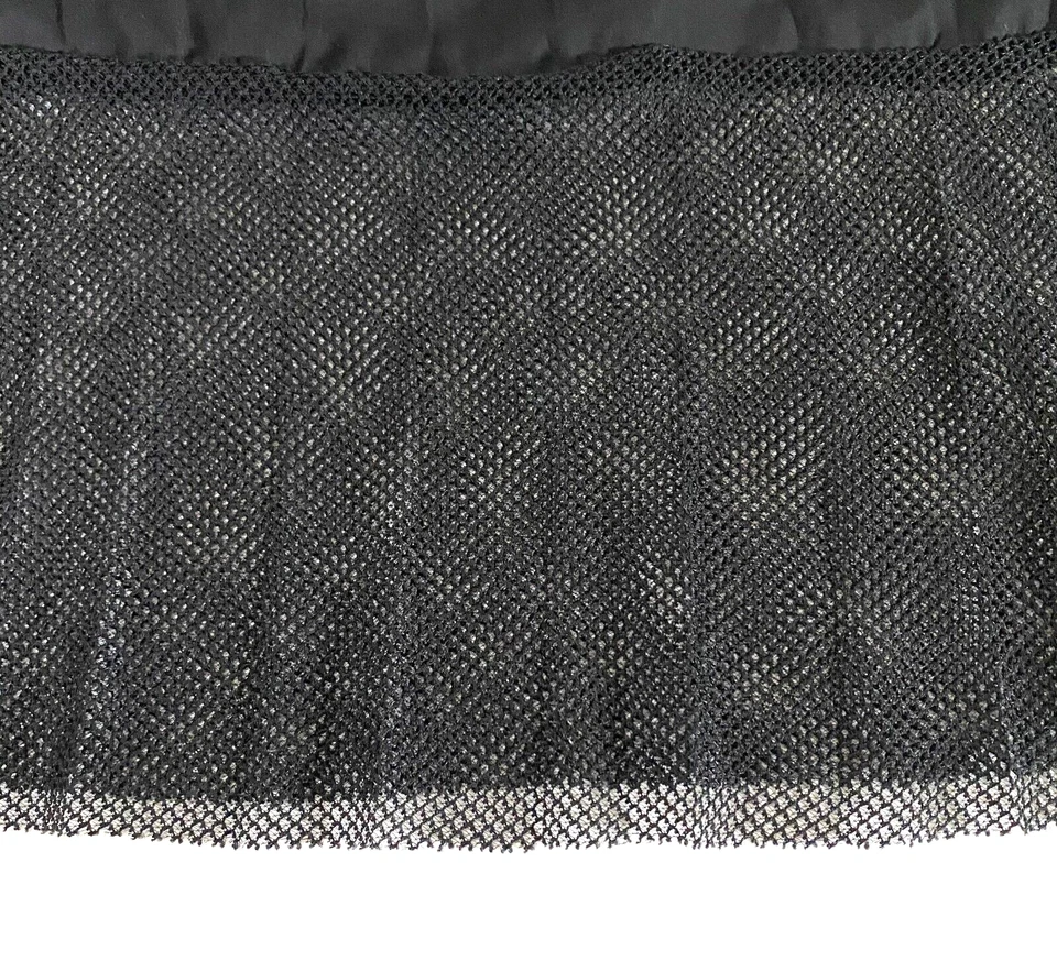 Rachel Roy Pleated Fishnet Hem Maxi Skirt Womens Size XXL Black Lined Side Zip - Image 4 of 4