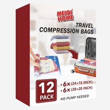 MEIQIHOME Vacuum Storage Bags, Space Saver Sealer Bags for 12 Travel, Black