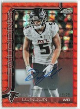 2025 Topps Chrome Football Drake London #BA-DL Orange Geometric Auto /25 Falcons