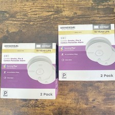 4 Pack USI 10-Year Battery Combination Smoke Carbon Monoxide Detector, Open Box